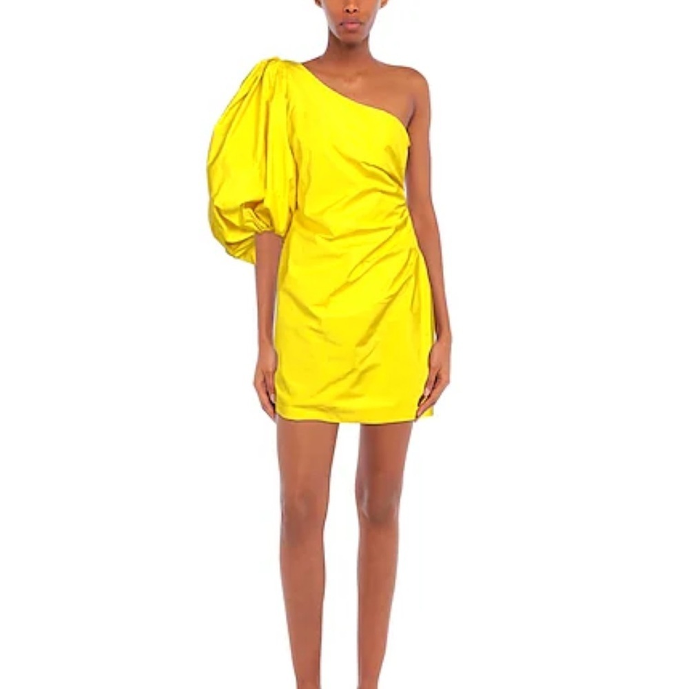 PINKO- yellow one shoulder designer dress! Never worn  !